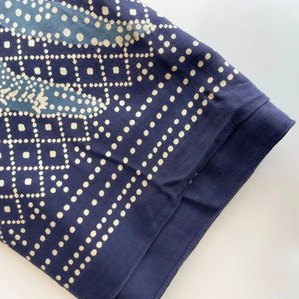 Tory Burch Oversized Wrap Scarf Polka Dot Crab Coastal Preppy Travel Wardrobe